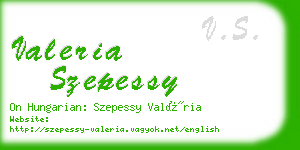 valeria szepessy business card